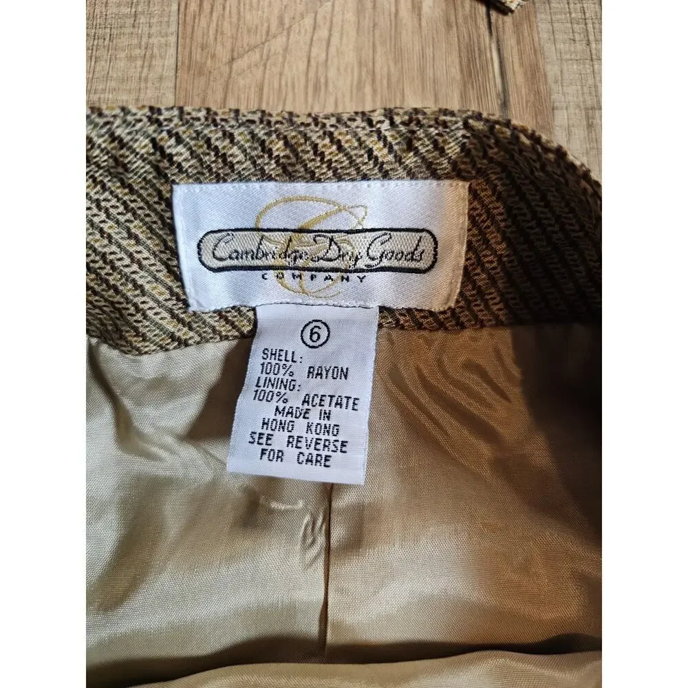 Cambridge‎ Dry Good Vintage Vest & Skirt Set Size XS/S Equestrian Rayon Horses